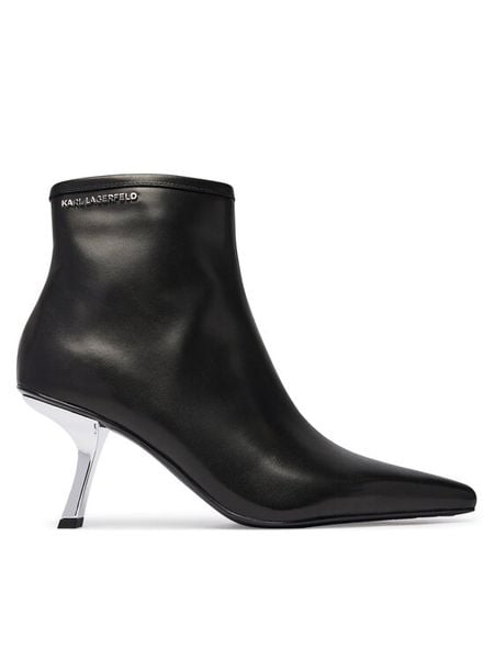 KARL LAGERFELD Botki Karmel KL33635 Czarny. Czarne botki KARL LAGERFELD, bez wzorów, ze skóry, bez obcasa, na słupku, bez zapięcia. Za 1,059.00 zł.