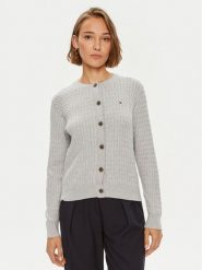 Tommy Hilfiger Kardigan WW0WW43329 Szary Regular Fit. Szare swetry Tommy Hilfiger, s, bez wzorów, z bawełny, bez ramiączek. Za 469.99 zł.