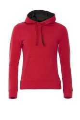 Clique Classic Hoody Women – damska bluza z kapturem czerwona z kieszenią. Czerwone bluzy CLIQUE, l, bez wzorów, z bawełny, z kapturem. Za 309.10 zł.