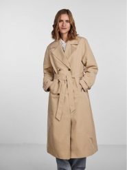 Pieces Trencz 17132310 Beżowy Regular Fit. Brązowe płaszcze Pieces, s, bez wzorów, z syntetyku, bez kaptura. Za 399.99 zł.