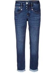 Herrlicher Dżinsy "Shyra" - Tapered fit - w kolorze granatowym rozmiar: W30. Niebieskie jeansy Herrlicher, bez wzorów, klasyczne. Za 241.56 zł.
