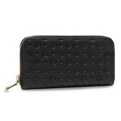 Duży Portfel Damski Pollini. Czarne portfele Pollini, bez wzorów. Za 449.99 zł.