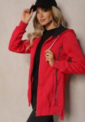 Czerwona Bluza Wyściełana Polarem z Kapturem i Kieszeniami Ivalissa. Czerwone bluzy Renee, m, bez wzorów, z dzianiny, bez ramiączek, z kapturem. W wyprzedaży za 71.99 zł.