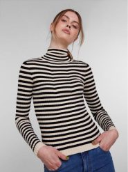 Pieces Golf 17115049 Beżowy Slim Fit. Brązowe swetry Pieces, xl, bez wzorów, z syntetyku, bez ramiączek. Za 89.99 zł.