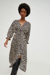 Answear Lab sukienka kolor czarny midi rozkloszowana. Czarne sukienki Answear Lab, l, bez wzorów, z tkaniny, bez kołnierzyka, bez ramiączek, midi, rozkloszowane. Za 249.99 zł.