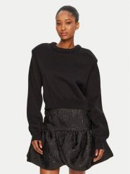 ROTATE Sweter 114035100 Czarny Regular Fit. Czarne swetry ROTATE, bez wzorów, z bawełny, bez ramiączek. Za 729.99 zł.