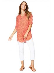 Aller Simplement Bluzka w kolorze czerwono-białym rozmiar: 34/36. Czerwone bluzki Aller Simplement, bez wzorów, z wiskozy, bez kołnierzyka, bez ramiączek. Za 56.99 zł.