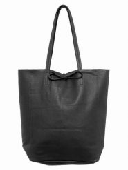 Zwillingsherz Skórzany shopper bag w kolorze czarnym - 40 x 45 cm rozmiar: onesize. Czarne shopper bag Zwillingsherz, bez wzorów, z materiału, na ramię, bez dodatków. Za 212.30 zł.