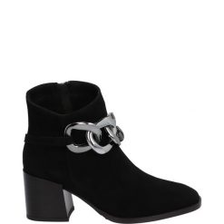 ZAMSZOWE BOTKI 2345 300 NERO. Botki Venezia, bez wzorów, ze skóry, bez obcasa, bez zapięcia. Za 289.00 zł.