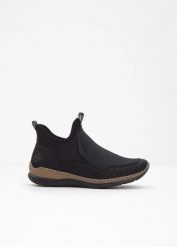 Wsuwane sneakersy marki Rieker. Czarne buty sportowe lifestyle bonprix, bez wzorów, sportowe, bez zapięcia. Za 249.99 zł.