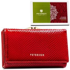 Portfel damski Peterson PTN 42108-DSL czerwony. Czerwone portfele Peterson, bez wzorów, ze skóry. Za 109.99 zł.