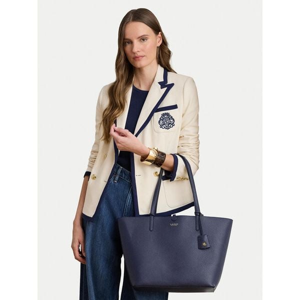 Torebka LAUREN RALPH LAUREN. Niebieskie shopper bag Lauren Ralph Lauren, bez wzorów, bez dodatków. Za 671.99 zł.
