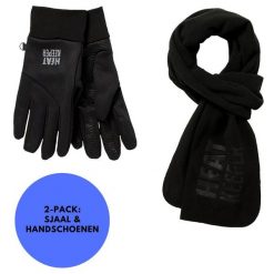 Zestaw termo unisex Szalik/Rękawiczki. Czarne szaliki i kominy HEAT KEEPER, na zimę, bez wzorów. Za 148.10 zł.