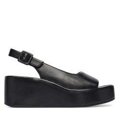 Sandały HÖGL. Czarne sandały Högl, bez wzorów, bez obcasa, na koturnie, bez zapięcia. Za 749.99 zł.