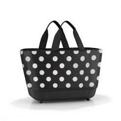 Torba shoppingbasket, dots white. Białe shopper bag Reisenthel, bez wzorów, z materiału, eleganckie, na ramię, bez dodatków. W wyprzedaży za 162.90 zł.