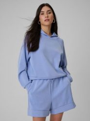 4F Bluza dresowa regular z kapturem damska - granatowa XS. Niebieskie bluzy 4f, uniwersalny, bez wzorów, z dresówki, z kapturem. Za 199.99 zł.