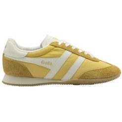 Damskie zamszowe buty sportowe Gola Sprinter. Białe buty treningowe Gola, bez wzorów, z zamszu, bez zapięcia, do biegania. Za 420.50 zł.