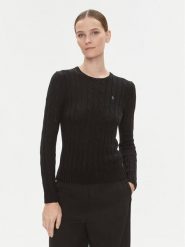Polo Ralph Lauren Sweter 211891640011 Czarny Regular Fit. Czarne swetry Polo Ralph Lauren, xs, bez wzorów, z bawełny, bez ramiączek. Za 519.99 zł.