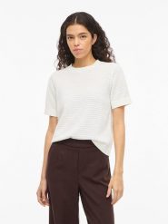 Vila Sweter "Vilollo" w kolorze białym rozmiar: S. Białe swetry Vila, s, bez wzorów, z bawełny, bez ramiączek. Za 92.42 zł.