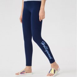 Bawełniane legginsy z nadrukiem - Granatowy. Legginsy marki Sinsay. Za 29.99 zł.
