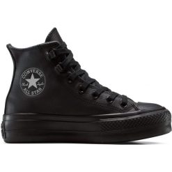 Buty sportowe Converse Chuck Taylor All Star Lift. Czarne buty treningowe Converse, bez wzorów, ze skóry, bez zapięcia, na fitness i siłownię. Za 690.00 zł.