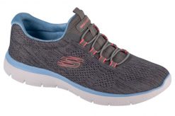 Buty do chodzenia damskie Skechers 150113GYMT. Szare buty treningowe Skechers, bez wzorów, z jeansu, bez zapięcia, trekkingowe. Za 219.99 zł.