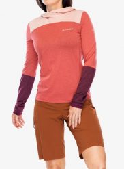 Bluza z kapturem damska Vaude Tremalzo LS Shirt. Czerwone bluzy z kapturem Vaude, xs, bez wzorów, z materiału, z kapturem, rowerowe. Za 240.89 zł.