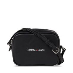 Torebka Tommy Jeans. Czarne listonoszki Tommy Jeans, bez wzorów, z jeansu, bez dodatków. Za 179.99 zł.