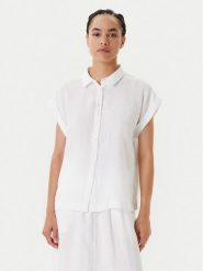 United Colors Of Benetton Koszula 5BMLDQ06V Biały Regular Fit. Białe koszule United Colors Of Benetton, s, bez wzorów, ze lnu, bez kołnierzyka, bez ramiączek. Za 189.99 zł.