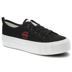 Czarne Trampki Lee Cooper Modne Buty Damskie. Czarne trampki Lee Cooper, bez wzorów, z materiału, biznesowe, bez zapięcia. Za 99.00 zł.