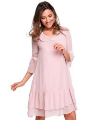 Stylove Sukienka w kolorze jasnoróżowym rozmiar: XXL. Różowe sukienki Stylove, xxl, bez wzorów, z koronki, bez kołnierzyka, bez ramiączek, mini. Za 149.66 zł.