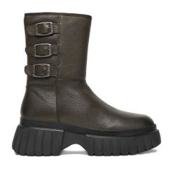 Botki G-Star Raw. Zielone botki G-Star Raw, bez wzorów, retro, bez obcasa, na płaskiej podeszwie, bez zapięcia. Za 239.99 zł.