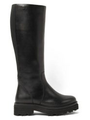 Lazamani Skórzane kozaki w kolorze czarnym rozmiar: 40. Czarne kozaki Lazamani, na zimę, bez wzorów, bez obcasa, bez zapięcia. Za 340.18 zł.