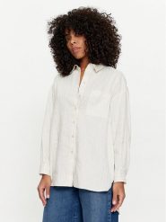 TWINSET Koszula 241TT2221 Biały Loose Fit. Białe koszule Twinset, bez wzorów, z bawełny, bez kołnierzyka, bez ramiączek. Za 399.99 zł.