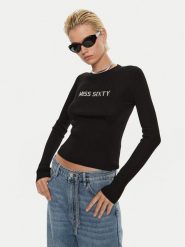 Miss Sixty Bluzka 6L3RJ7291000 Czarny Regular Fit. Czarne bluzki Miss Sixty, l, bez wzorów, z wełny, bez kołnierzyka, bez ramiączek. Za 309.99 zł.