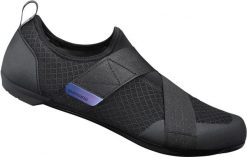 Buty rowerowe do jazdy w pomieszczeniach IC100. Czarne buty do biegania Shimano, bez wzorów, z gumy, bez zapięcia, do biegania. Za 436.50 zł.