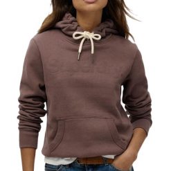 Bluza z kapturem Tonal Core. Brązowe bluzy Superdry, bez wzorów, bez ramiączek, z kapturem. Za 326.30 zł.
