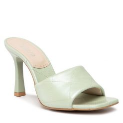 Klapki Palazzo. Zielone klapki Palazzo, bez wzorów, bez obcasa, bez zapięcia. Za 199.99 zł.