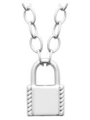 L'Atélier Précieux Srebrny naszyjnik z elementem ozdobnym - dł. 45 cm rozmiar: onesize. Szare naszyjniki l'Atelier precieux, z materiału, srebrne. Za 295.99 zł.