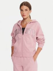 DKNY Sport Bluza DP5J9670 Różowy Regular Fit. Czerwone bluzy bez kaptura DKNY Sport, xl, bez wzorów, z bawełny, bez kaptura. Za 399.99 zł.
