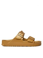 Birkenstock Klapki Arizona 1022465 Złoty. Żółte klapki Birkenstock, bez wzorów, z tworzywa sztucznego, bez obcasa, bez zapięcia. Za 249.00 zł.