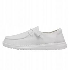 HeyDude Damskie Mokasyny Wendy Slub Canvas. Białe mokasyny Hey dude, bez wzorów, z materiału. Za 179.00 zł.
