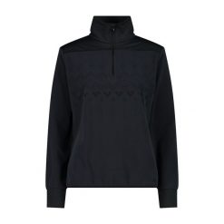 Bluza damska turystyczna CMP 34G4206. Czarne bluzy z kapturem CMP, s, bez wzorów, z materiału, bez kaptura, na golfa. Za 269.99 zł.