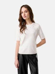 Gerry Weber Sweter w kolorze białym rozmiar: 38. Białe swetry Gerry Weber, bez wzorów, z bawełny, bez ramiączek. Za 127.35 zł.