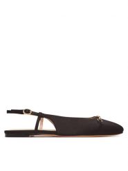 TWINSET Sandały 251TCP082 Czarny. Czarne sandały Twinset, bez wzorów, z materiału, bez obcasa, na płaskiej podeszwie, bez zapięcia. Za 429.99 zł.