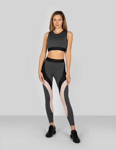 Trussardi Sport Top | 44T00023 1T000898 | Kobieta | Grafitowy. Szare topy sportowe TRUSSARDI, m, bez wzorów, z elastanu. W wyprzedaży za 169.00 zł.