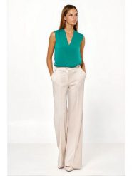 Nife Spodnie w kolorze beżowym rozmiar: 42. Brązowe spodnie materiałowe Nife, bez wzorów, z materiału. Za 167.28 zł.