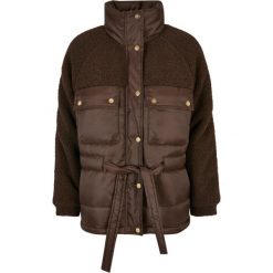 Mieszana kurtka sherpa dla kobiet Urban Classics. Brązowe kurtki Urban Classics, bez wzorów, z puchu, bez kaptura. Za 382.55 zł.
