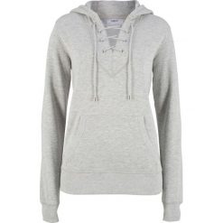 Bluza z kapturem i sznurowaniem bonprix jasnoszary melanż. Bluzy marki INOVIK. Za 59.99 zł.