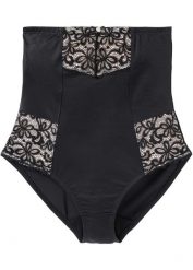 Figi, silny efekt modelowania sylwetki. Czarne bielizna modelująca bonprix, bez wzorów, z jeansu, z podwyższonym stanem. Za 79.99 zł.